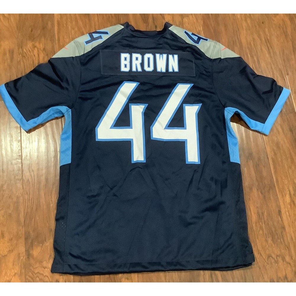 Tennessee Titans Mike Brown #44 Nike Men's Navy Official NFL Game Jersey